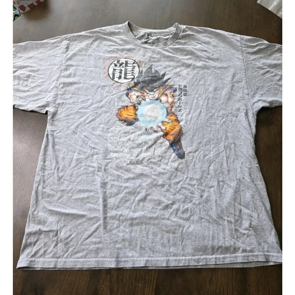 Dragon Ball Z Goku Kamehameha Graphic Tee Gray Adult 2XL Ripple Junction Fun - Picture 1 of 16
